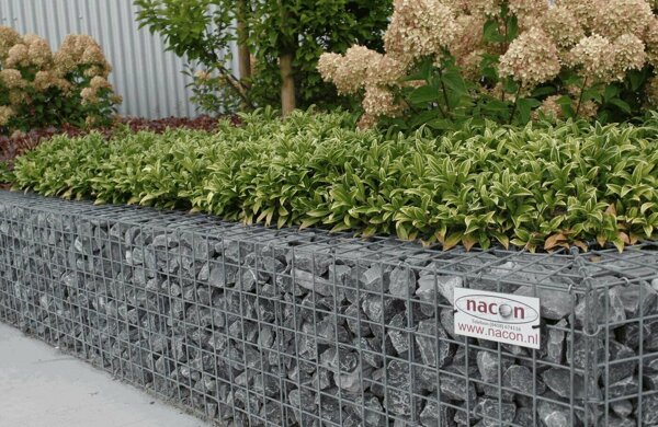 Schanskorven gecombineerd met planten